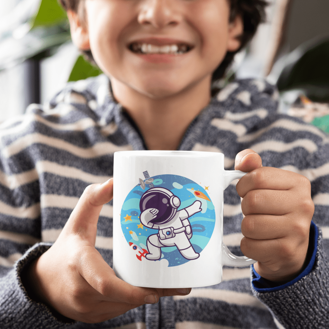 Astronaut mok productafbeelding met kind