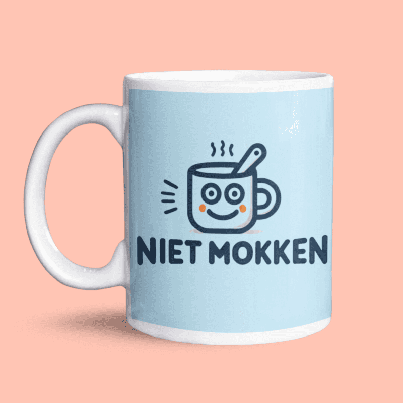 Niet mokken mok productfoto