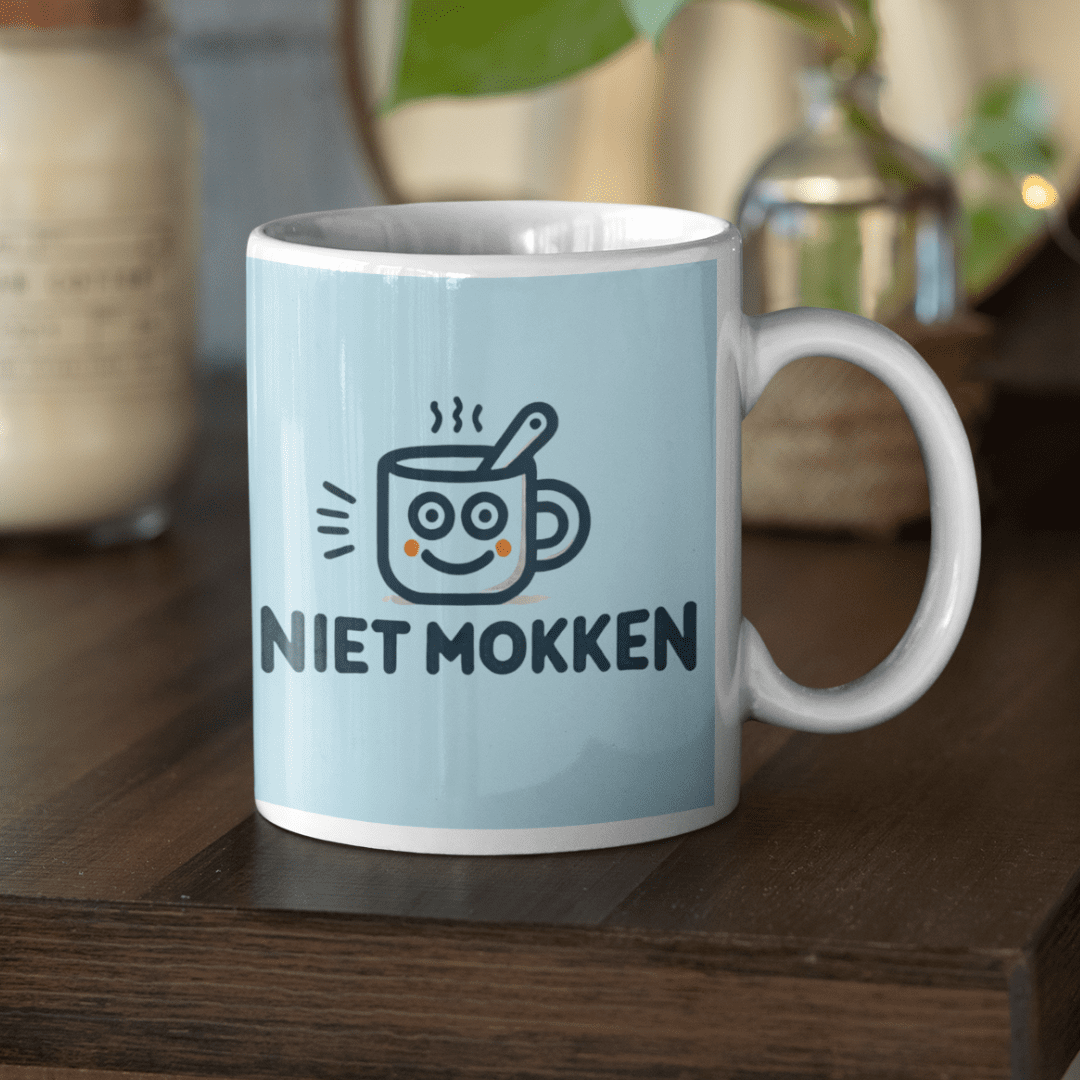 Niet mokken mok achterkant sfeer