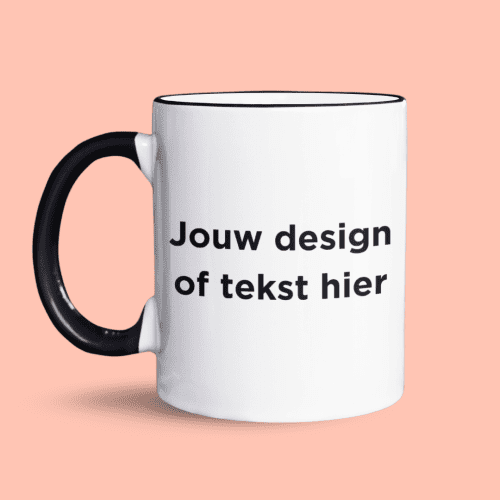 Mok met gekleurd randje en oortje ontwerpen