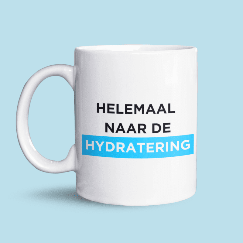 Helemaal naar de hydratering mok productfoto