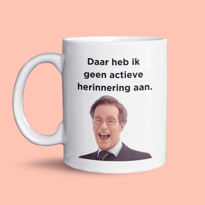 Daar heb ik geen actieve herinnering aan mok productafbeelding