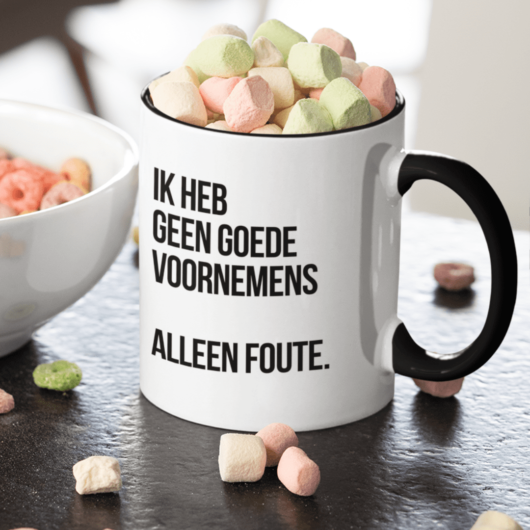 Ik heb geen goede voornemens mok