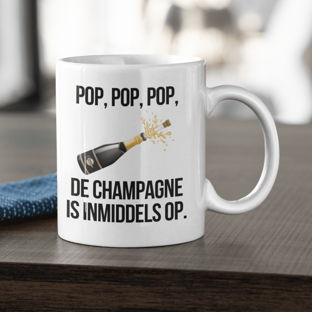 de champagne is op mok