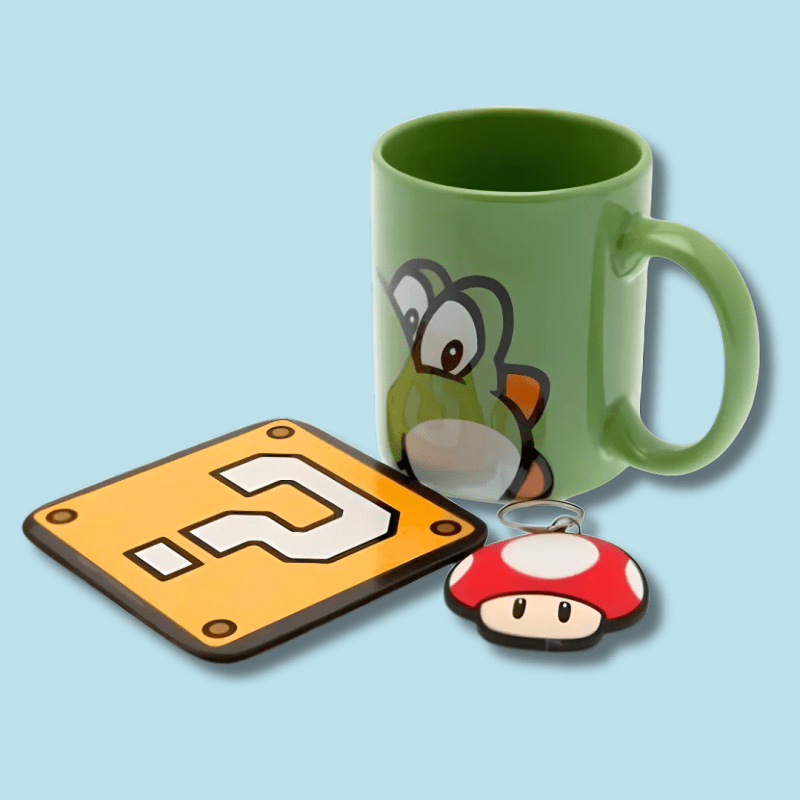 Super Mario Yoshi Mok, Onderzetter & Sleutelhanger Set