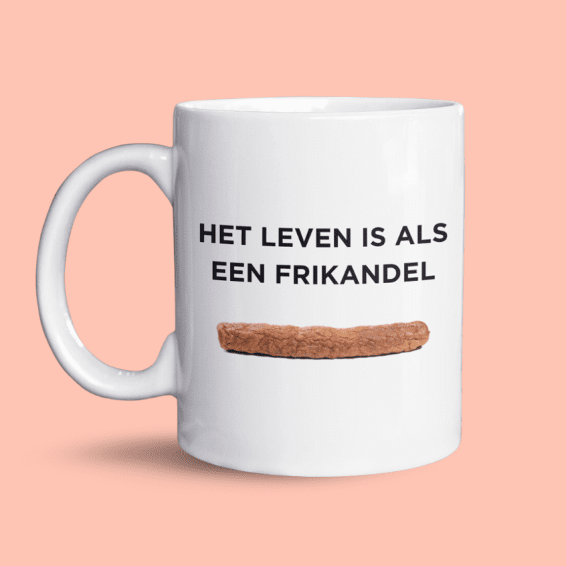Het leven is als een frikandel afbeelding mok