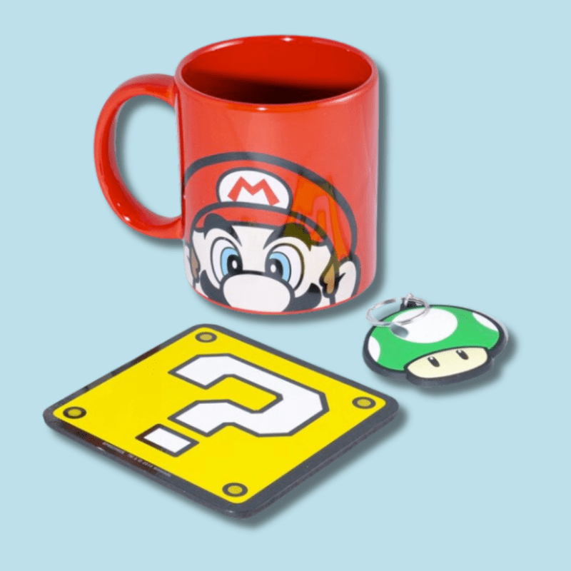 Super Mario Mok Onderzetter & Sleutelhanger Set