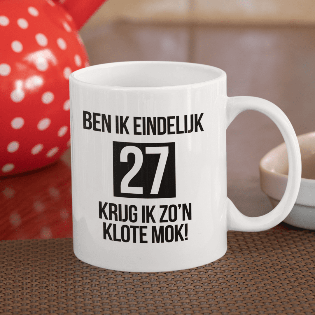 ben ik eindelijk ... personaliseerbare leeftijd verjaardag mok