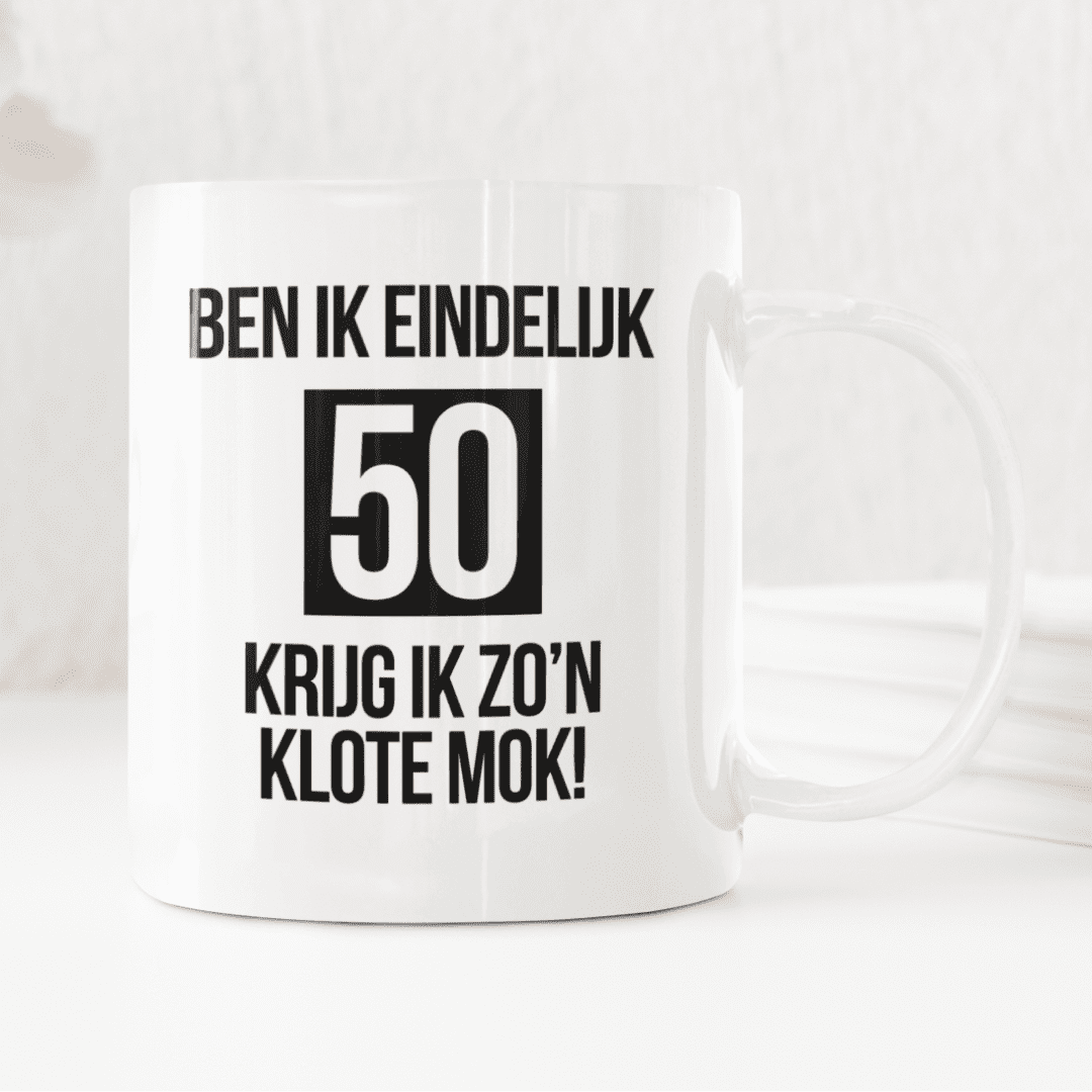 ben ik eindelijk ... personaliseerbare leeftijd verjaardag mok