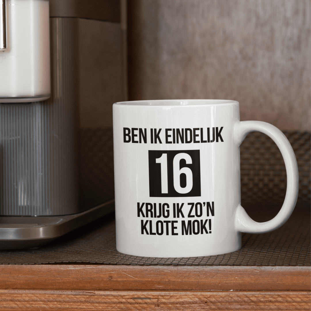 ben ik eindelijk ... personaliseerbare leeftijd verjaardag mok