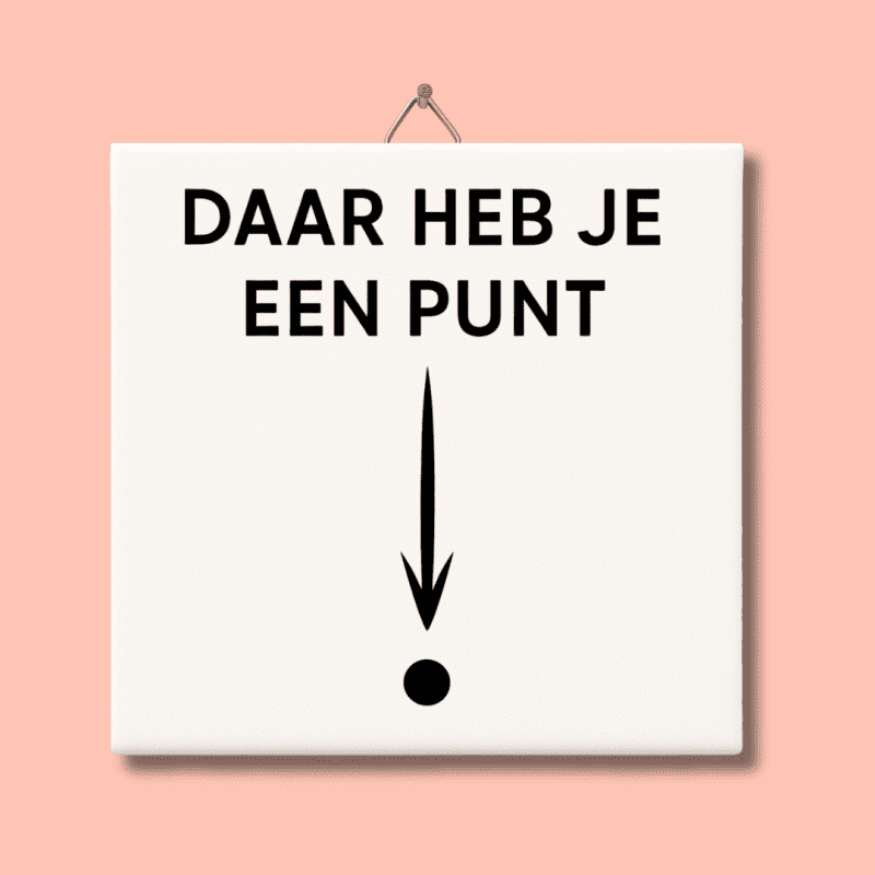 Daar heb je een punt tegeltje