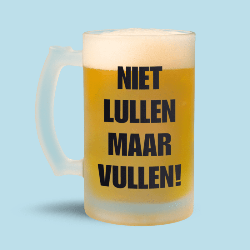 Niet lullen maar vullen bierpul