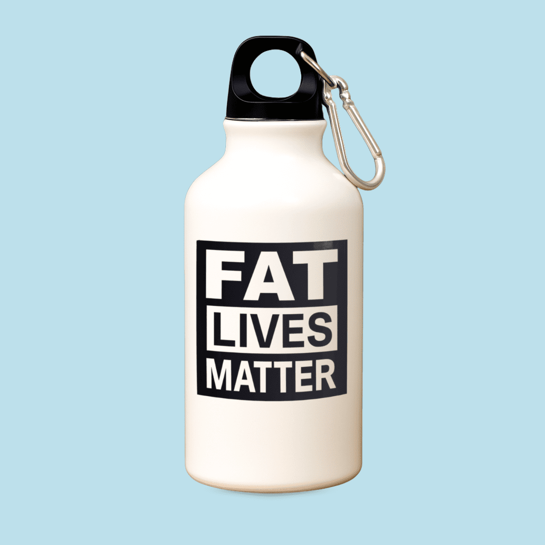 Fat Lives Matter bidon 500 ml – metalen drinkfles met karabijnhaak