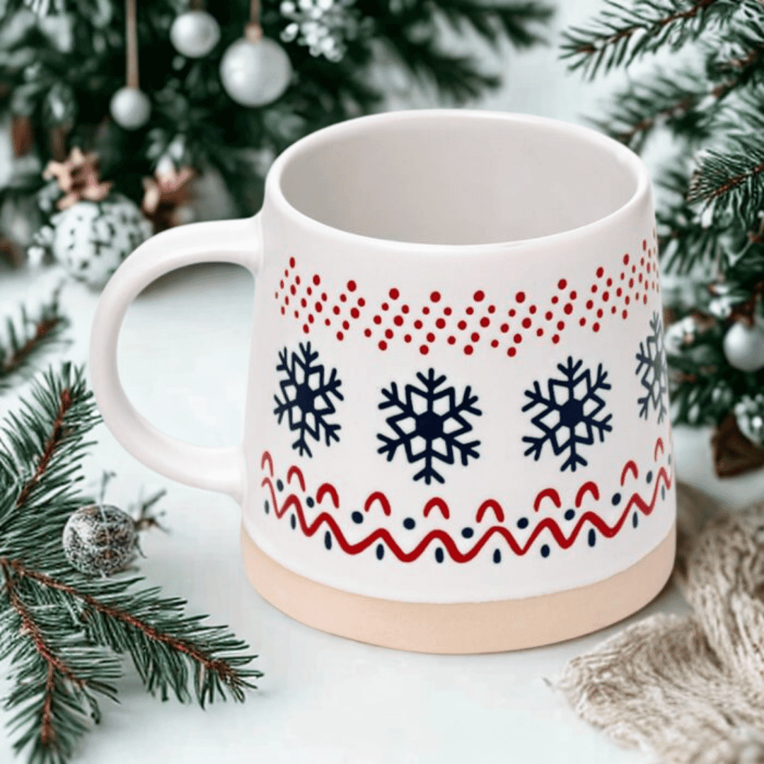 Kerstmok met sneeuwvlokken