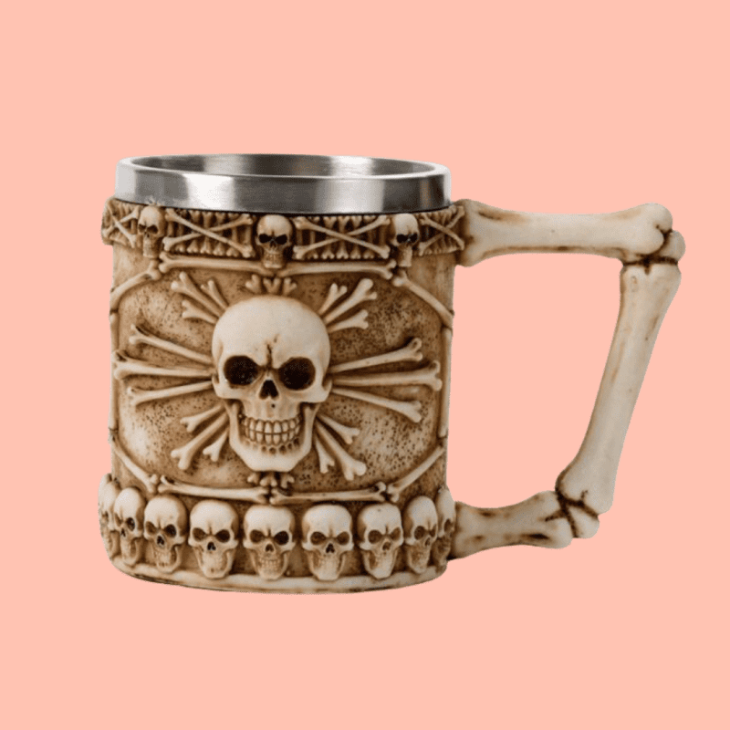 Schedel met bot handvat