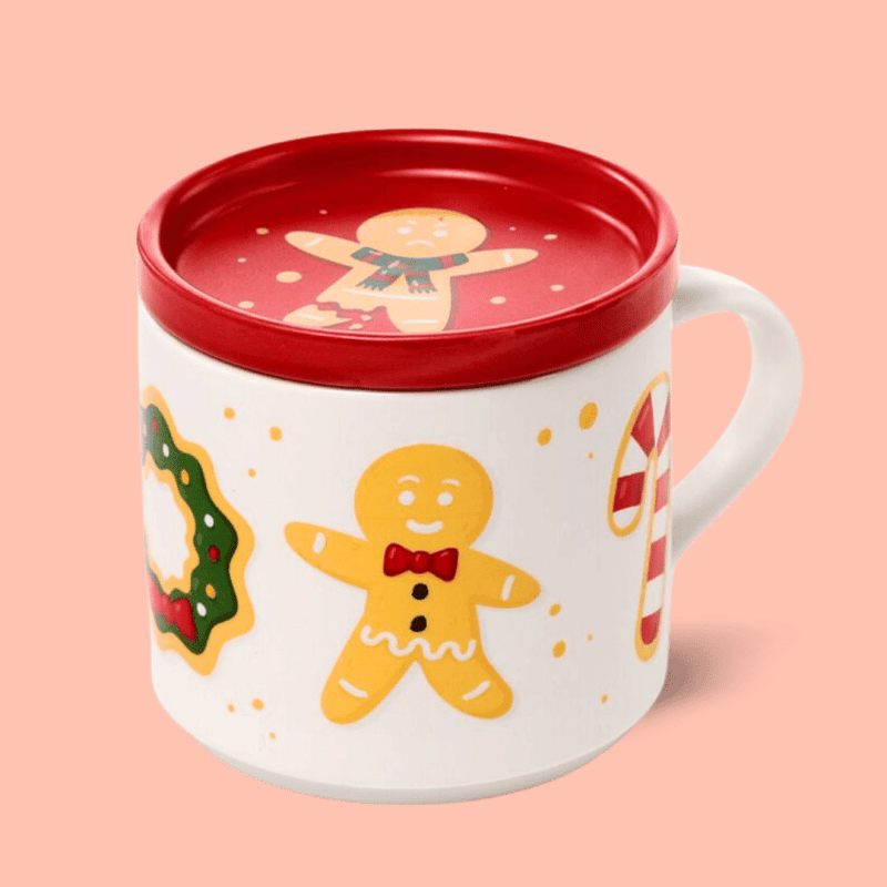 Kerstmok met koekmannetje & coaster set