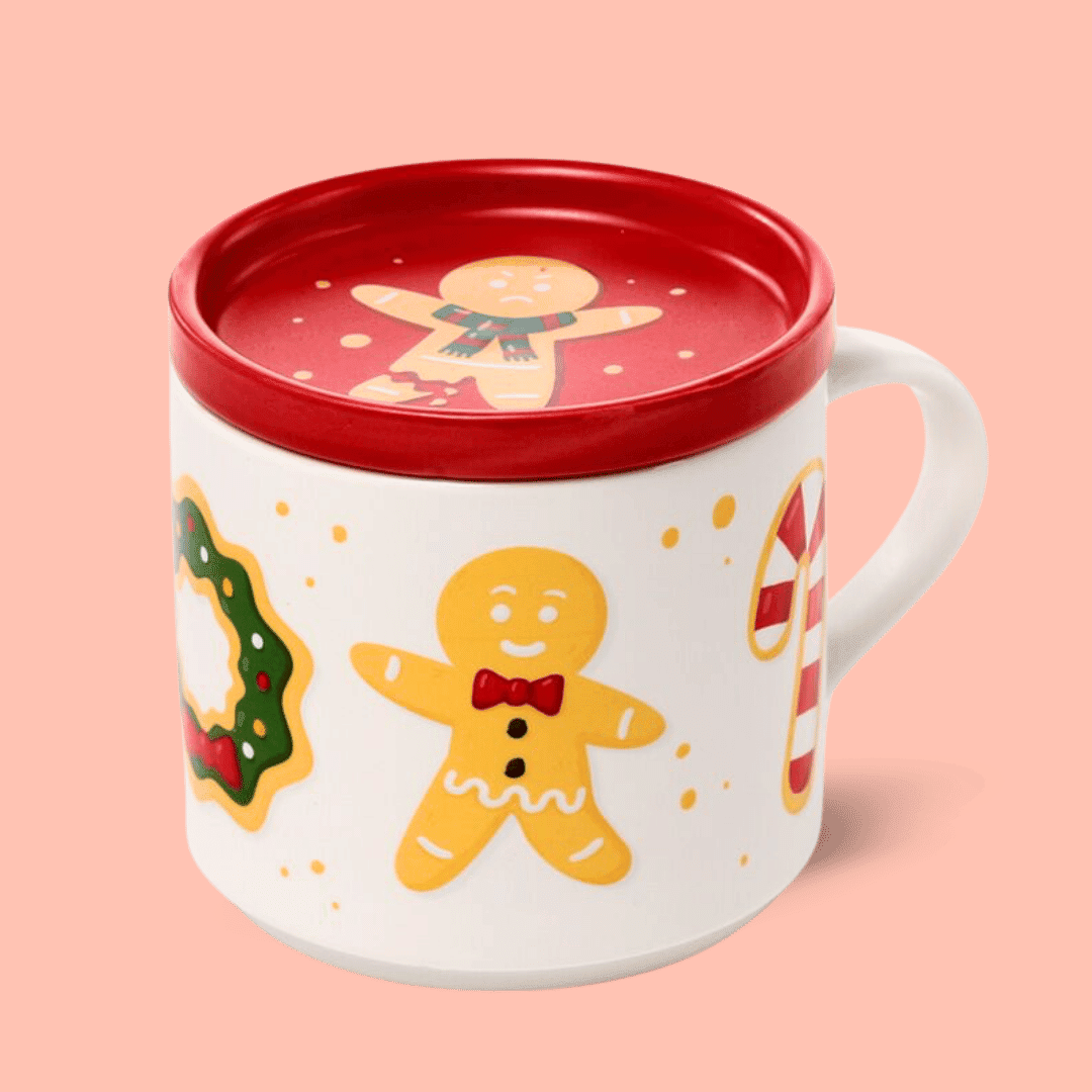 Kerstmok met koekmannetje & coaster set