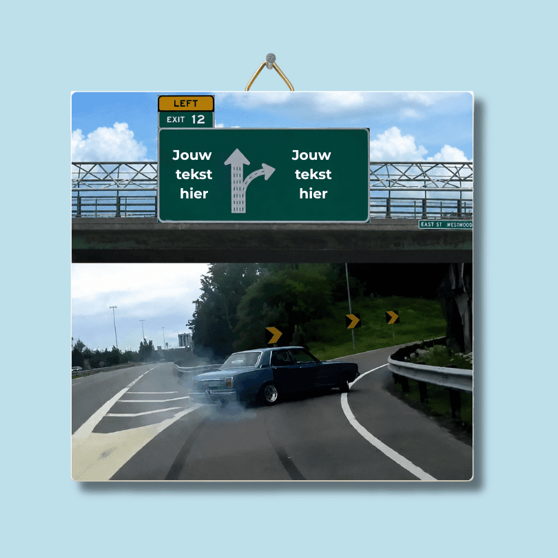 Snelweg meme tegeltje