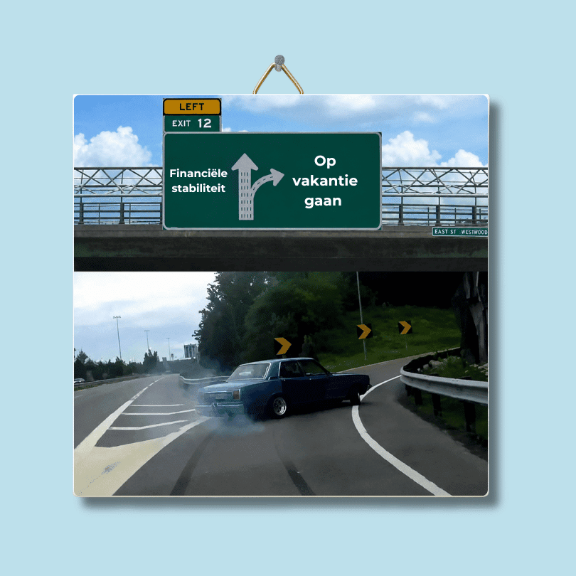 Snelweg meme tegeltje